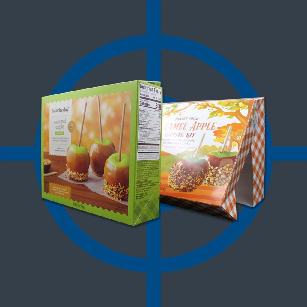 Custom snack food boxes with offset printing.