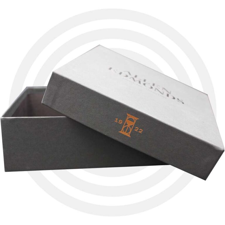 Custom printed rigid box packaging.